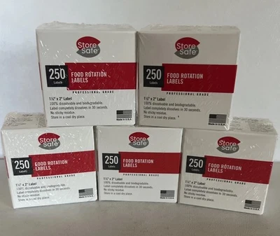 1250 Cambro StoreSafe Dissolvable 5 ROLLS 2" Food Label Use By Date Day Rotation - Image 1 of 4