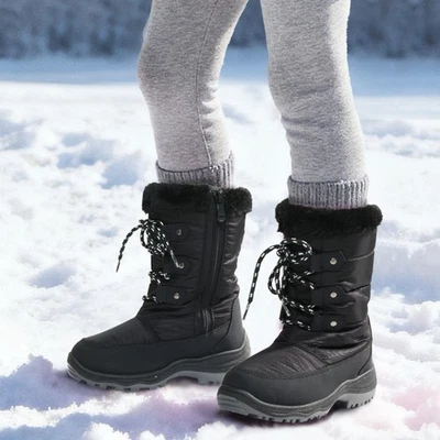 Botas de nieve de invierno para niños impermeables cálidas a media pantorrilla botas de esquí al aire libre Foto 1 de 4