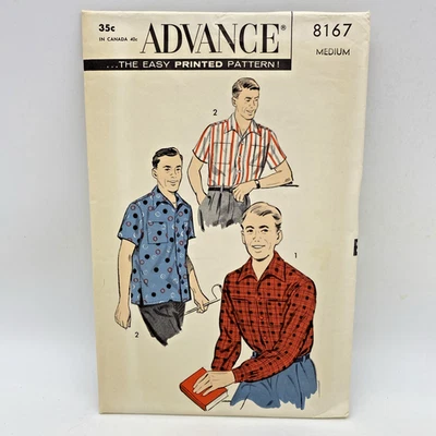 Advance Pattern 8167 Men's Sport Casual Shirt Size Medium Vintage 1950's - Image 1 of 4