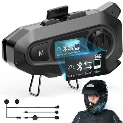 Waterproof Motorcycle Helmet Headset Wireless Bluetooth Headphone Speaker - Image 1 of 4