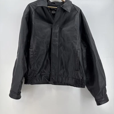 Chaqueta DE COLECCIÓN North Crest Para Hombre Grande Negra Motociclista Cuero Genuino Bombardero Años 90 Foto 1 de 4