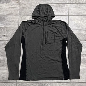 Kuiu Gray Black Pullover Base Layer Nuyarn Merino Wool Hood 1/4 Zip Logo Sz 2XL - Picture 1 of 6