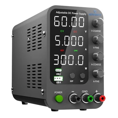 Labornetzteil DC 60V 5A USB-C Schnellladung Präzise Einstellknöpfe - Bild 1 von 4