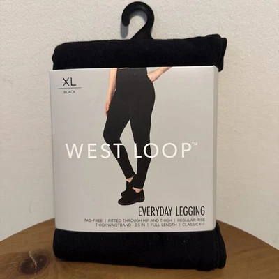 NEW West Loop Women's Black Everyday Leggings Size XL Tag-Free Full Length - Image 1 of 4