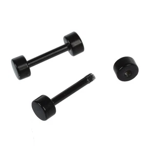 1 par de pendientes con barra de acero de titanio para hombre D6O73186 - Imagen 1 de 12
