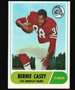 1968 Topps Football #28 - Bernie Casey - Los Angeles Rams 68-128 - Imagen 1 de 2