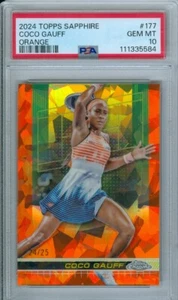 Coco Gauff 2024 Topps Chrome Sapphire Tennis Orange Refractor #24/25 PSA 10 - Picture 1 of 2