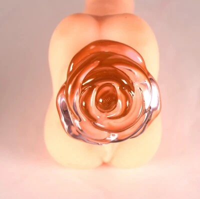 Enchufes para glúteos de vidrio rosa Joyería Plug anal Plug para glúteos de vidrio rosa Cristal Enorme anal Foto 1 de 4
