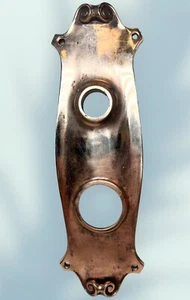 Scarce Antique Heavy Cast Brass Art Deco Entry Door Knob Back Plate 7 7/8” - Picture 1 of 3