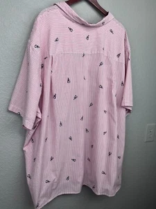 HB Herren Button Down Hemd 4XL Hummer Kurzarm rötlich rosa weiß gestreift - Bild 1 von 8