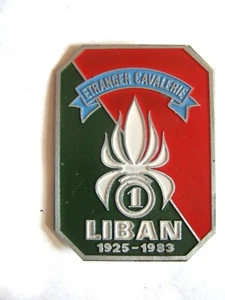 ANCIEN INSIGNE CAVALERIE LEGION ETRANGERE 1° REC OPEX LIBAN FMSB 1983 ETAT EXCEL - Picture 1 of 2