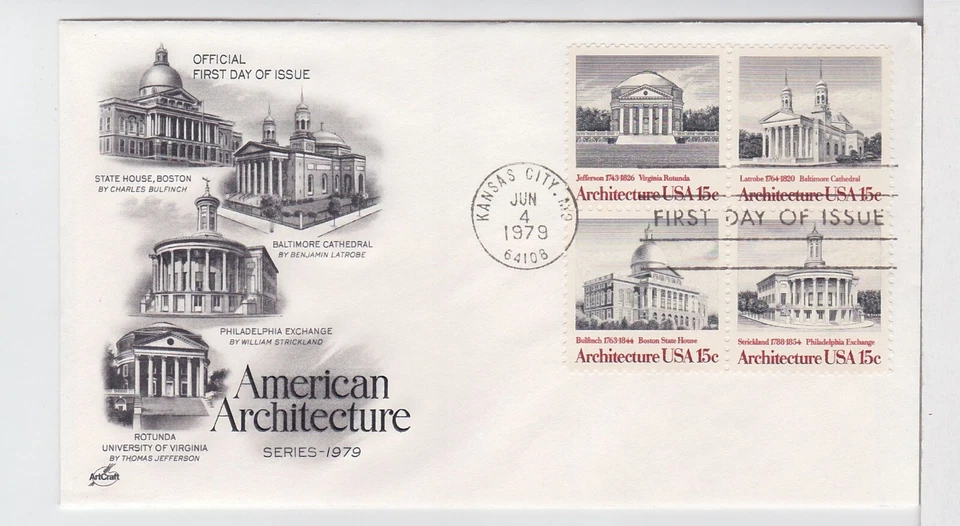 TurtlesTradingPost- American Architecture -1979 FDC #1779-82 Artcraft Cachet - Image 1 of 1