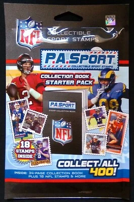 P.A. СПОРТИВНАЯ КОЛЛЕКЦИЯ КНИГА СТАРТОВЫЙ ПАКЕТ ~ КОЛЛЕКЦИОННЫЕ СПОРТИВНЫЕ МАРКИ НФЛ СОВЕРШЕННО НОВЫЕ - Изображение 1 из 3