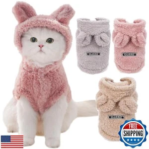 Cat Bunny Ears Costume Cute Dog Kitten Hoodies Sweater Rabbit Ears Puppy Pet - Picture 1 of 5
