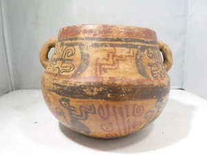  Jarrón precolombino maya pintado dos asas con monos - Imagen 1 de 9