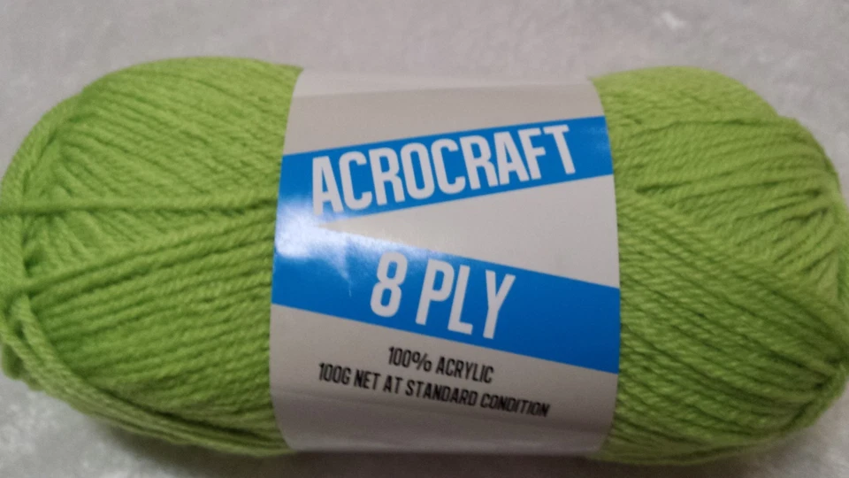 Acrocraft 8 Ply Knitting Yarn #1016 Grass Green 100g Acrylic 200 metres - image 1 of 1