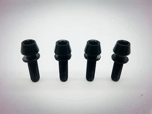 4Pcs Titanium Ti Black M5x18mm Screw With Washer Allen Head Bolt For Bike Stem - Picture 1 of 2