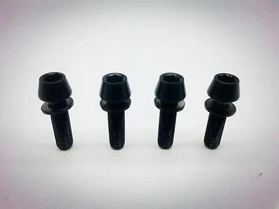4Pcs Super Light Black M5x18mm Screw With Washer Allen Head Bolt For Bike Stem - Image 1 of 2