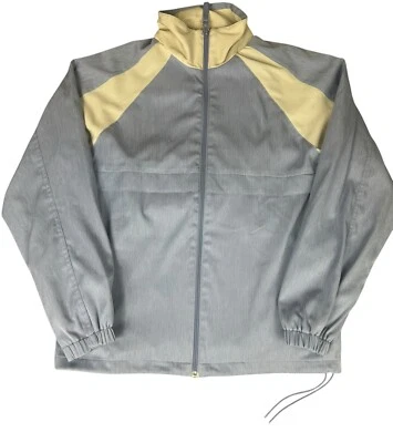 Jaqueta de golfe Irvine Park corta-vento masculina pequena azul marfim zíper completo anos 90 anos 80 vintage - Imagem 1 de 4