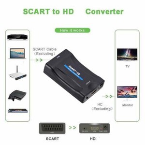SCART To HDMI Video Audio Upscale Converter Adapter Cable For HD TV DVD Sky Box