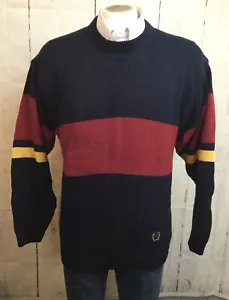 Maglione Tommy Hilfiger vintage anni 90 uomo taglia M multicolore a righe rugby pullover - Foto 1 di 6