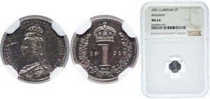 Great Britain 1891 1 Penny Silver 925 NGC MS 64 - Picture 1 of 1