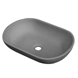 New Castano Positano Oval Solid Surface Basin Bathroom Sink Concrete POSOVSSBC - Picture 1 of 1