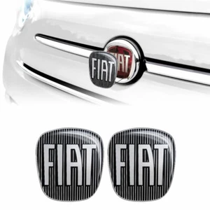 Adesivo Fiat 3D Ricambio Logo Nero Anteriore + Posteriore per 500 - Foto 1 di 4