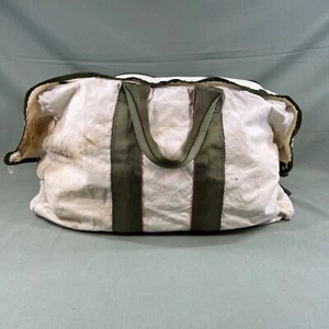 Military Aviators Kit Bag White Canvas Duffel US Army Air Force Style Gear Tote - Picture 1 of 9