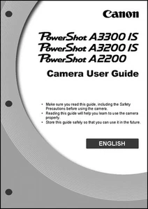 Canon Powershot A2200 A3200 IS, A3300 IS Digital Camera User Guide Manual - Picture 1 of 1