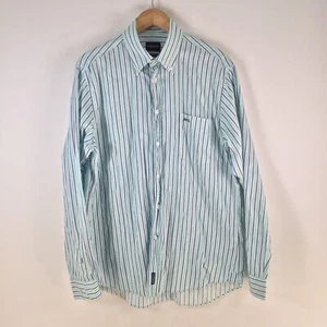 McGregor mens button up shirt size L blue striped long sleeve collar 112835 - Picture 1 of 9