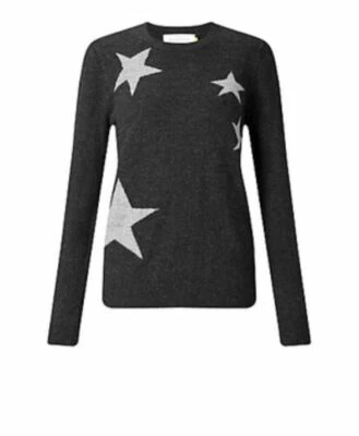 John Lewis Falling Star Intarsia Jumper Charcoal UK 8 RRP £49 LN022 TT 09 - Image 1 of 3
