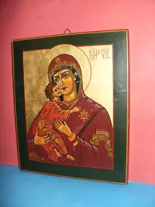 Una magnifica copia dell'icona russa di Vladimir Madre di Dio del 12c. - Foto 1 di 16
