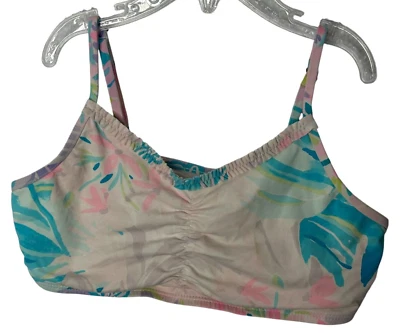 Top de baño de bikini Lilly Pulitzer para niñas talla 8 Traje de baño tropical rosa azul Foto 1 de 4