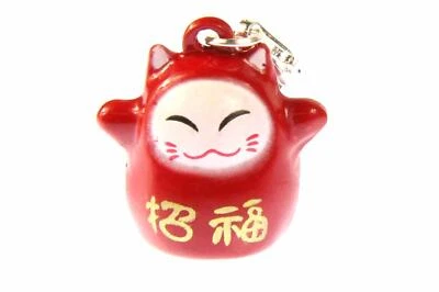 Glückskatze Winkekatze Maneki-neko Charm AnhängerMiniblings Manineko Manga rot G - Bild 1 von 4