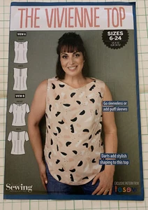 Simply Sewing Pattern Size 6 8 10 12 14 16 18 20 22 24 The Vivienne Top 32 - 45” - Picture 1 of 10