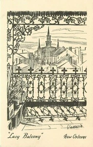 Lacy Balcony Embroidered Ironwork New Orleans Louisiana LA Postcard - Picture 1 of 2