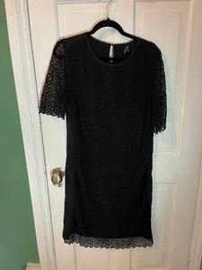 Jaeger - Black Lace Dress Size 12 LBD Little Black Dress - Good Condition - Picture 1 of 9