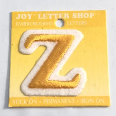 Joy Letter Shop Yellow Z 1.5”  Iron Stick On Embroidered Patch Appliqué Crafting - Image 1 of 4