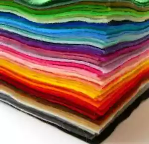 FELT SQUARES Wool Blend 9 inch Crafts Toys Bags in 64 Colours - Picture 1 of 65