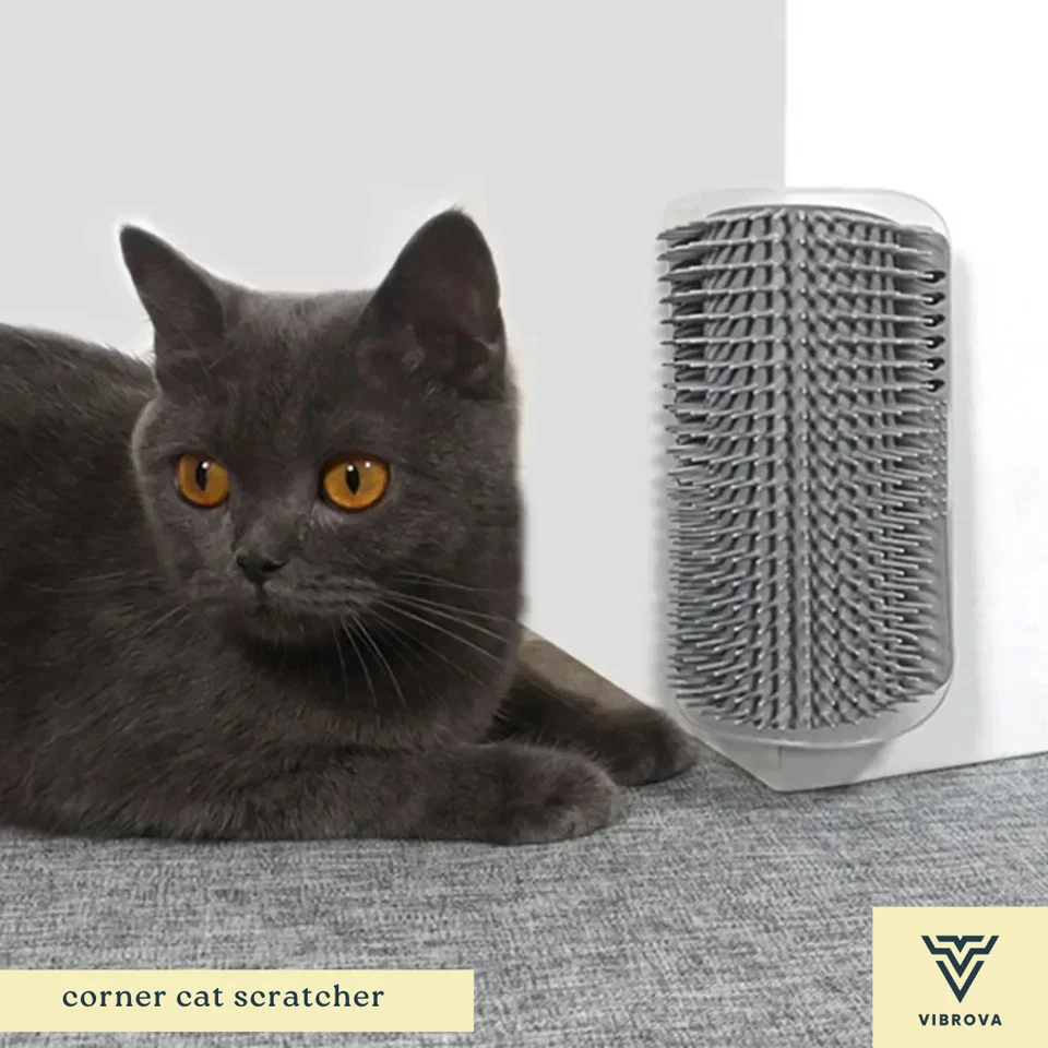 Corner Cat Scratcher | Self-Grooming Brush for Cats | Cat Corner Brush - Image 1 of 4