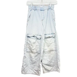 Zara Kids Girls Wide Leg Front Cargo Denim Jean Pants Size 9 - Picture 1 of 6