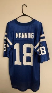 Indianapolis Colts Jersey Mens Large Reebok Authentic Peyton Manning #18 NFL - Picture 1 of 9