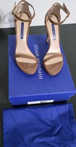 NEU Stuart Weitzman FKK Riemchensandale LACK Cappuccino NUDE Disco 5,5 - Bild 1 von 8