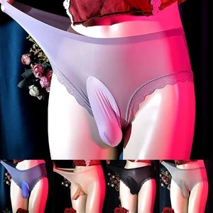 Kleidung Herren Höschen Sexy Slips Milch Seide Einheitsgröße Seidig Sissy Beutel - Bild 1 von 7