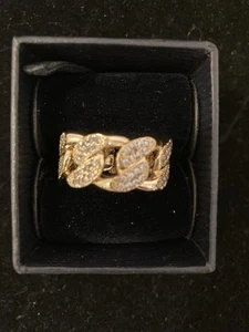 Stauer Italian Made Curb Link Ring Sz 8 Gold Colored - Picture 1 of 7