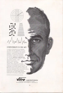 Vitro Laboratories Vintage Print Ad Systems Engineering 1960s Black White - Picture 1 of 1