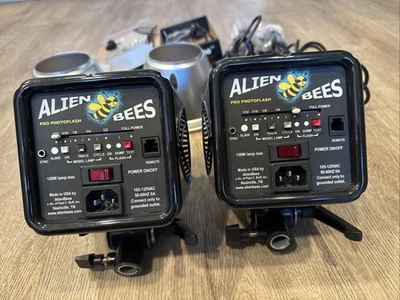 Two Alien Bees B400(160WS) Photography light  2 Reflector 2 Cord 1 Receiver - Image 1 of 4