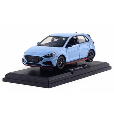 Hyundai i30 N 1:38 Diecast Model Car Blue Pull Back Toy w/ Base - Image 1 of 4
