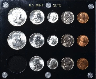 1948 P,D&S COINS CHOICE/GEM UNCIRCULATED SILVER MINT SET IN BLACK CAPITAL CASE - Image 1 of 4
